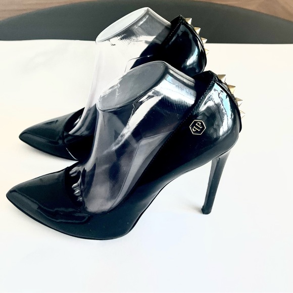 Woman shoes high heels 9.5 US 
40 EU black PHILIPP PLEIN  VGEC made in Italy EUC - Picture 2 of 16